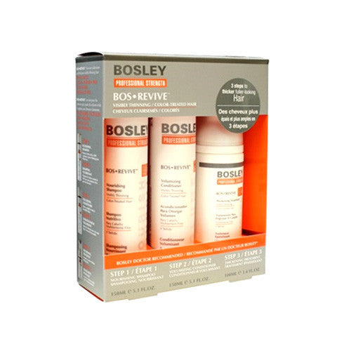 Bosley BOS REVIVE Starter Pack for Visibly Thinning/Color Treated Hair (3 products)